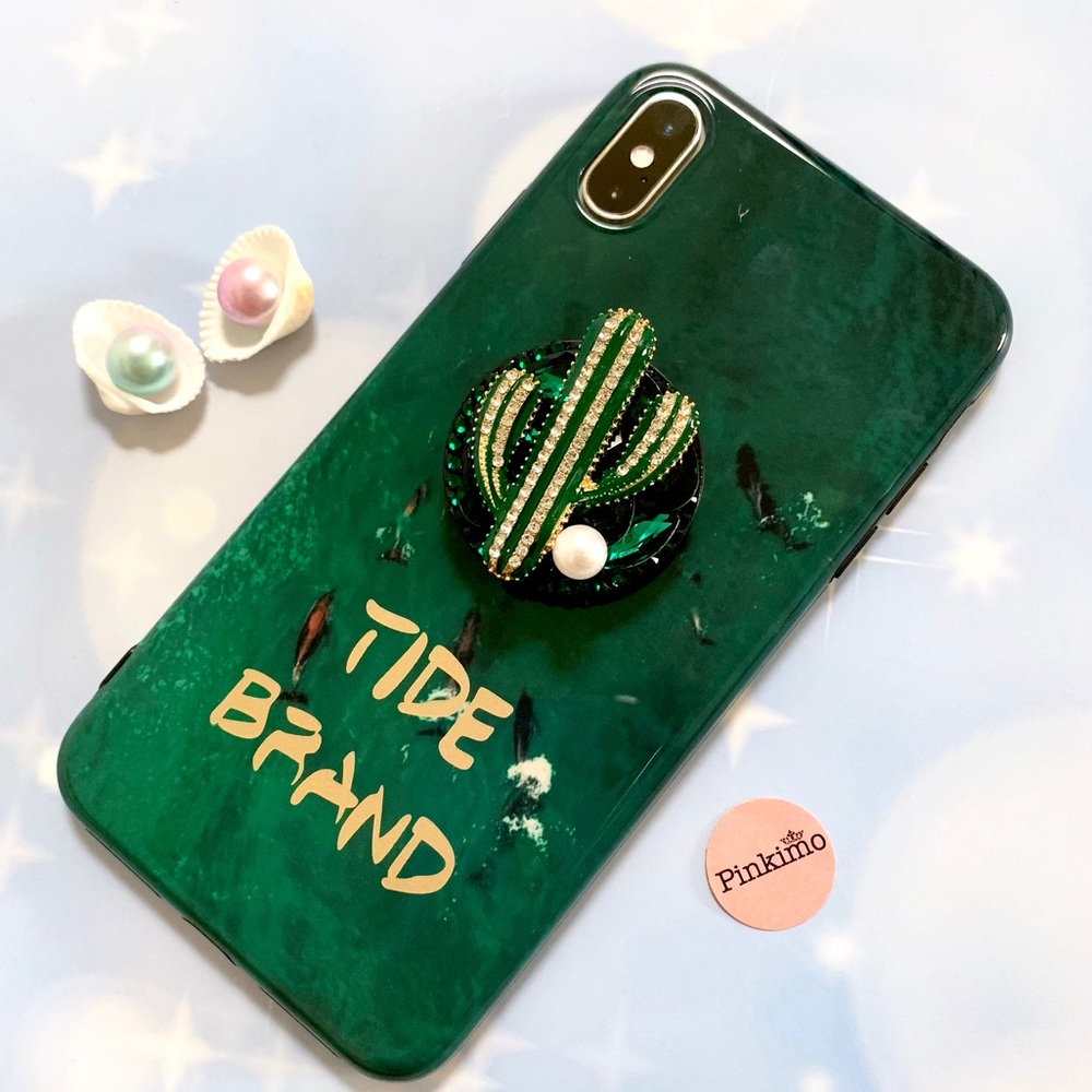 🌵New iPhone X/XS/Max 6.5" Cactus Rhinestone Case